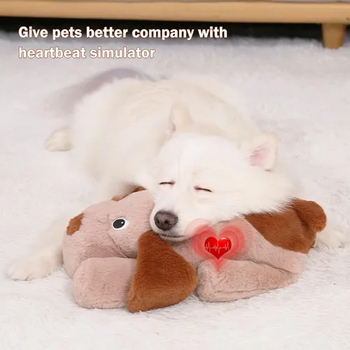 Miniatura 3 de WEOK Juguete de latido del corazón para cachorro, juguete para aliviar la ansiedad por separación, juguete para cachorros con latido del corazón