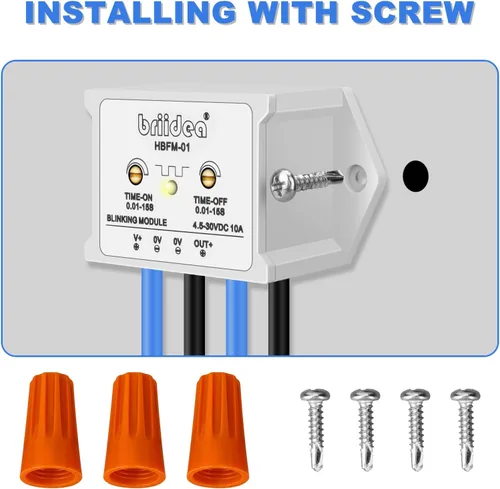 Miniatura 6 de Briidea Módulo de Parpadeo Intermitente de 10 Amperios DC 4.5-30V Adecuado para Varias Lámparas de Advertencia, Impermeable