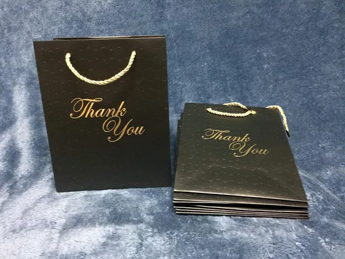 Miniatura 6 de MODEENI Bolsas de agradecimiento negras a granel, 144 bolsas, tamaño mediano de 8 x 10 pulgadas, elegante regalo de boutique para pequeñas empresas