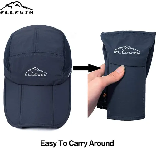 Miniatura 9 de ELLEWIN Gorra de béisbol unisex UPF 50 sin estructura, con pico grande y plegable
