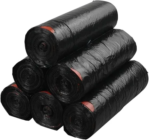 Miniatura 9 de Begale Bolsas de basura con cordón de 6 galones, bolsas de basura negras con cordón pequeño, 115 bolsas de basura sin desgarro