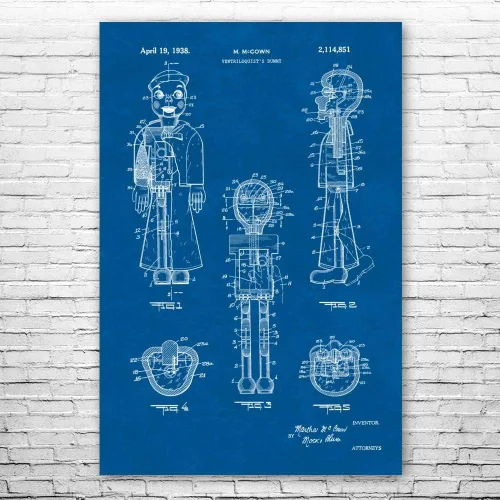 Miniatura 5 de Póster de patente de ventrílocuo de ventrílocuo impresión, regalo de ventriloquism, impresión de marionetas, regalo cómico, títeres vintage, arte