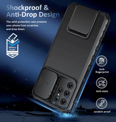 Miniatura 4 de S22 Ultra - Funda compatible con Samsung Galaxy S22 Ultra 5G [versión 2022], funda para cámara deslizante, funda de teléfono a prueba de golpes