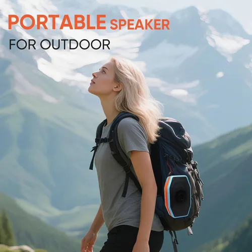 Miniatura 2 de Altavoz Bluetooth portátil, voces claras de volumen fuerte, emparejamiento TWS, Bluetooth 5.3, TF/USB, control de botón fácil, altavoz compacto al