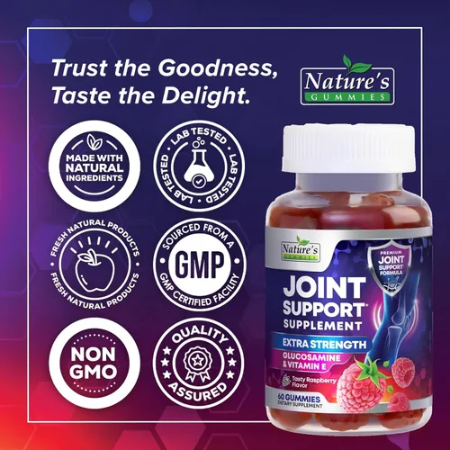 Miniatura 4 de Suplemento de apoyo articular – Gomitas de glucosamina extra fuerte que apoya la salud de las articulaciones y la flexibilidad para la espalda