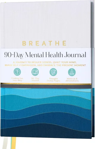 Diario guiado de salud mental de 90 días para ansiedad, atención plena y bienestar emocional, indicaciones diarias para cuidado personal,