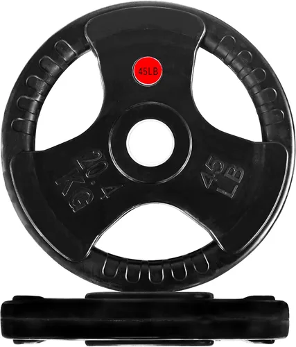 Miniatura 34 de Signature Fitness Olympic - Placa de pesas de hierro fundido de 2 pulgadas para entrenamiento de fuerza y levantamiento de pesas, varios tamaños