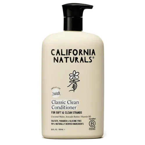 California Naturals Classic Clean - Acondicionador de coco tostado con leche de coco, vitamina B5, natural, vegano, sin parabenos ni sulfatos,