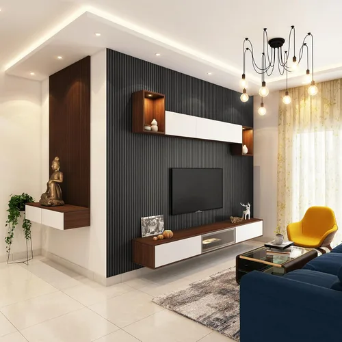 Miniatura 2 de Art3d Paquete de 8 paneles de pared de listones acústicos WPC de 96 x 6 pulgadas para decoración interior moderna, fondo de TV, sala de estar, negro