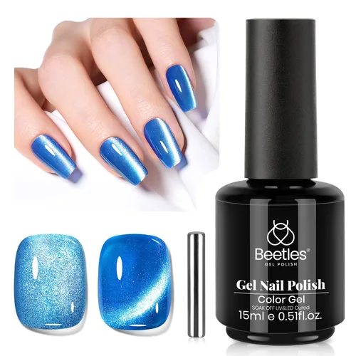 Miniatura 107 de Beetles - Esmalte de uñas de gel ultravioleta semipermanente sin HEMA de alto brillo para manicura francesa y arte de uñas, frasco a juego, blanco