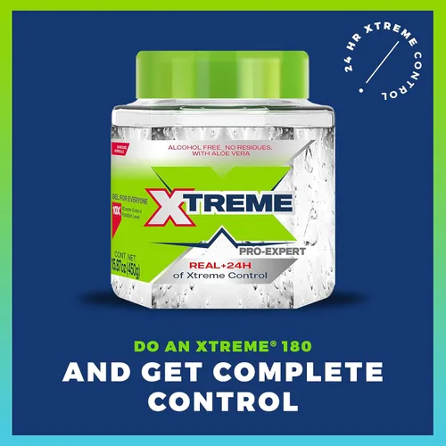 Miniatura 3 de Xtreme Pro-Expert - Gel transparente para el cabello, sin alcohol, control extremo las 24 horas con aloe vera, 15.87 onzas (paquete de 12)