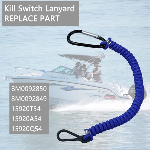 Miniatura 4 de 8M0092850 - Cordón para interruptor de muerte de barco, repuesto para barco Mercruiser Marine Boat, interruptor de seguridad de amarre de barco, 54