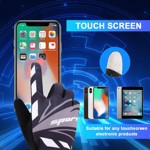 Miniatura 2 de Accmor Guantes para Pantalla Táctil para Ciclismo - Tamaño Grande para Niños, Deporte para Hombres, Mujeres, Adolescentes, Pesca, Respirables