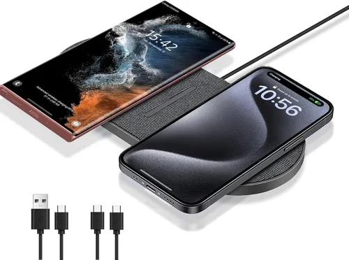 Miniatura 10 de Almohadilla de carga inalámbrica de 40W, almohadilla de carga rápida inalámbrica dual de 20W para Samsung Galaxy S25, S24, S23/Note 20/10/Buds