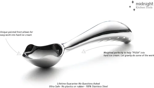 Miniatura 7 de Midnight Scoop - Cuchara de helado ergonómica de acero inoxidable Resistente, fácil de usar y apta para lavavajillas Grado profesional, diseño