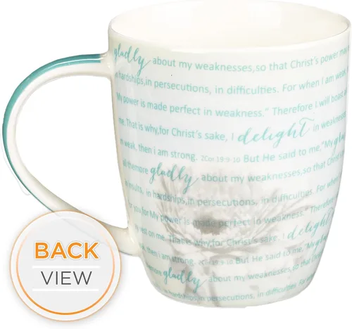 Miniatura 6 de Christian Art Gifts Taza de café de cerámica con diseño de mariposa azul, 12 onzas, apta para microondas y lavavajillas, taza de café y té