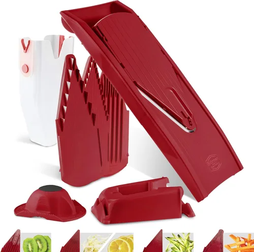 Miniatura 13 de BORNER V Mandoline Slicer Kitchen V1 ClassicLine Starter Set Börner - Calidad fabricada en Alemania, color: rojo