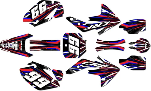 Miniatura 9 de Kit de gráficos Kalair GFX para Honda CRF150R (2007-2023) Serie PRIME Azul 09 Mil - Kit de calcomanías y adhesivos de gráficos personalizados