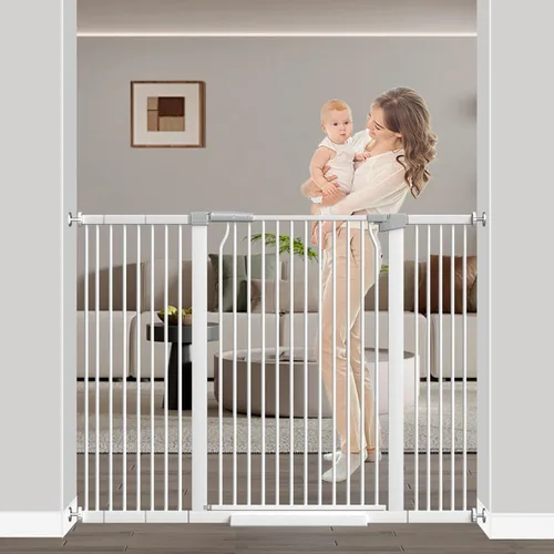 Miniatura 17 de Puerta extra alta para bebés de 40.5 pulgadas, sin taladros, puerta extra ancha de 54.7 a 60.2 pulgadas para perros y mascotas, para interiores