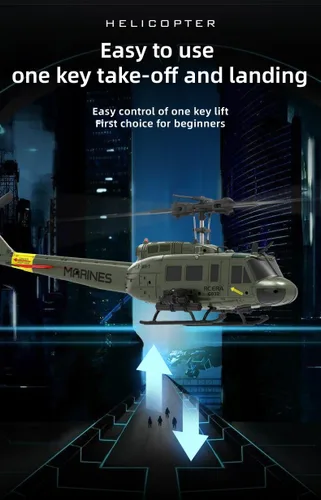 Miniatura 4 de RC ERA C032 UH-1 Huey Helicópteros RC para adultos principiantes, escala 1/48 6CH 2.4G 6 ejes giroscopio control remoto aeronave estabilizada