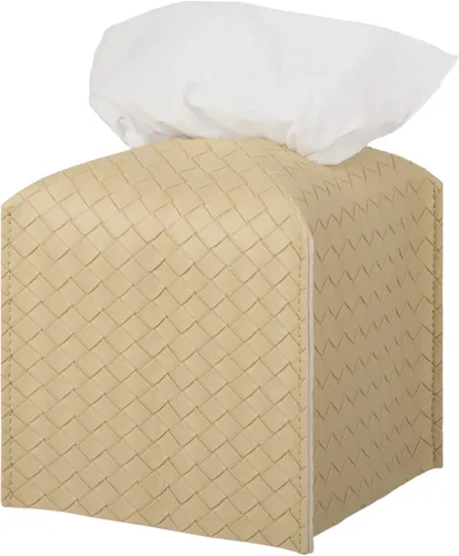 Miniatura 7 de Funda para caja de pañuelos de piel sintética, estuche cuadrado para pañuelos faciales, dispensador de papel facial para baño, encimera de tocador