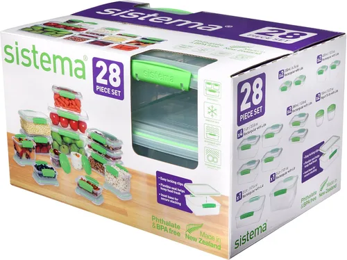 Miniatura 14 de Sistema KLIP IT Rectangular Collection Recipiente de almacenamiento de alimentos, 33.8 onzas/1.0 L, transparente/azul, 3