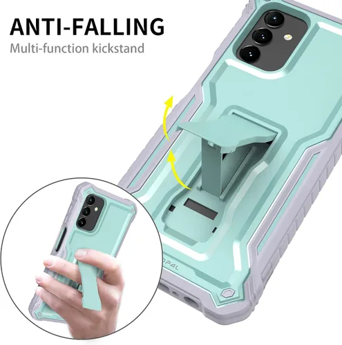 Miniatura 7 de Funda para Samsung Galaxy A13 5G / 4G, protección de grado militar a prueba de golpes con protector de pantalla HD de vidrio templado y soporte Verde