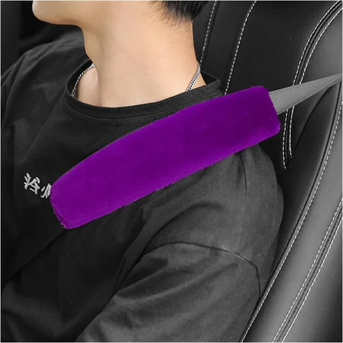 Miniatura 11 de Ziciner Paquete de 2 fundas para cinturón de seguridad de automóvil con almohadillas para hombros, cubiertas universales suaves de piel de oveja Rojo