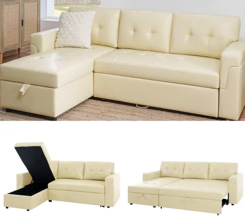 Miniatura 12 de Naomi Home Transforma Cualquier Espacio: Sofá Seccional Reclinable con Sofá Cama Convertible y Chaise Acogedora. Encuentra Comodidad Tranquila