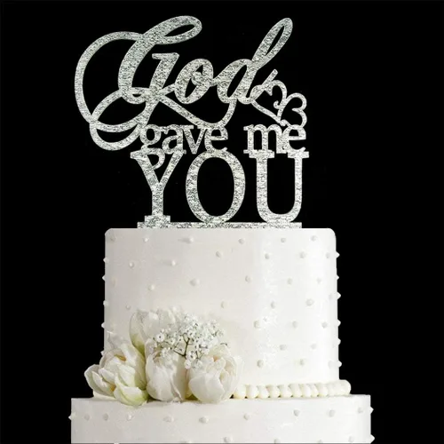 Miniatura 10 de Decoración para tartas de boda God Gave Me You (negro)
