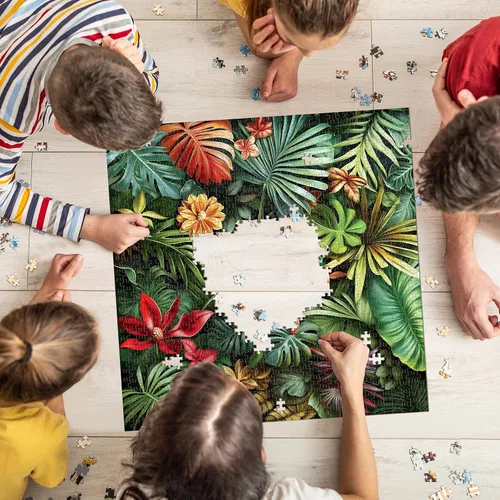 Miniatura 6 de Rompecabezas para adultos de 1000 piezas, plantas de selva tropical cuadrada, desafiante, rompecabezas único para noche de juegos, decoración