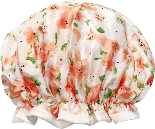 Miniatura 7 de allydrew Gorros de ducha impermeables reutilizables para cabello largo, cerezas
