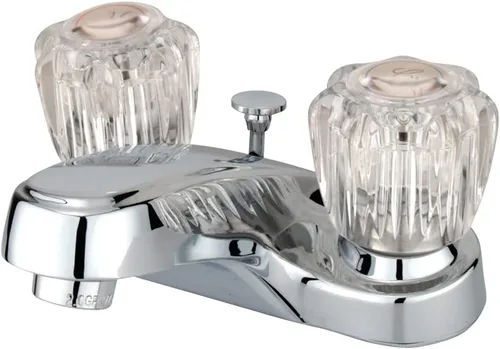 Kingston Brass KB161 American Twin Acrylic Handle - Grifo central de 4 pulgadas, cromo pulido