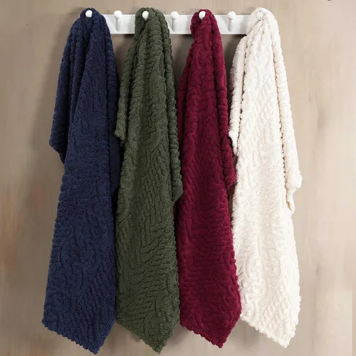 Miniatura 5 de Nautica - Manta de punto trenzado, suave ropa de cama Sherpa de punto trenzado, acogedora decoración del hogar para cama o sofá