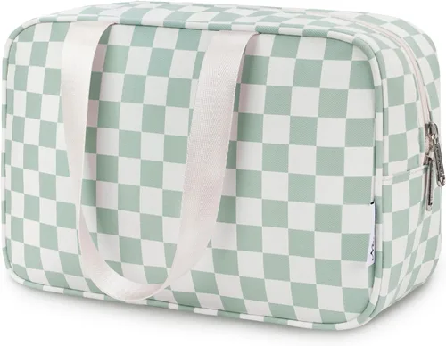 Miniatura 17 de Narwey Neceser de tamaño completo, bolsa de cosméticos grande, bolsa de maquillaje de viaje, organizador para mujeres y niñas, A-Negro, L, Bolsa