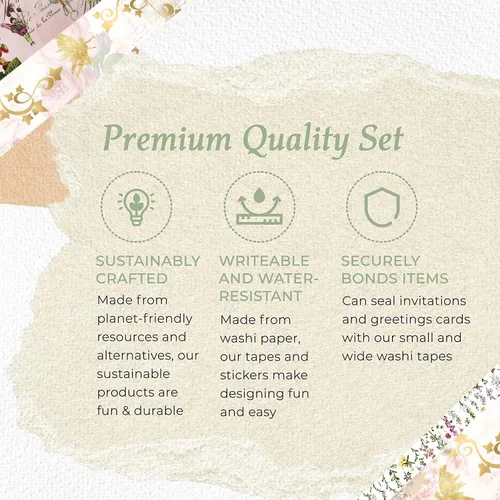 Miniatura 5 de Serenity Fair Alice Adventures in Wonderland Gold Foil Pegatinas de papel washi. Aproximadamente 160 pegatinas de lámina dorada