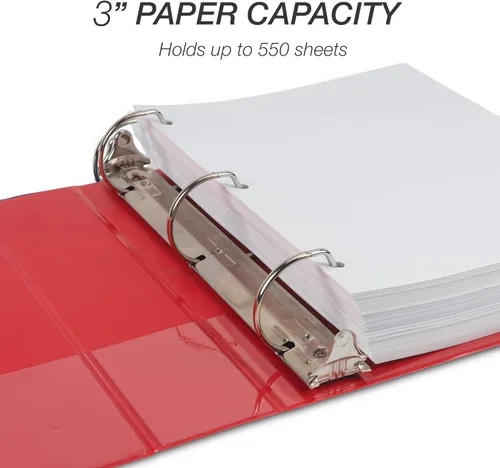 Miniatura 146 de Samsill - Carpeta duradera de 5 pulgadas, fabricada en los Estados Unidos, con anillos en D, transparente y personalizable, color blanco