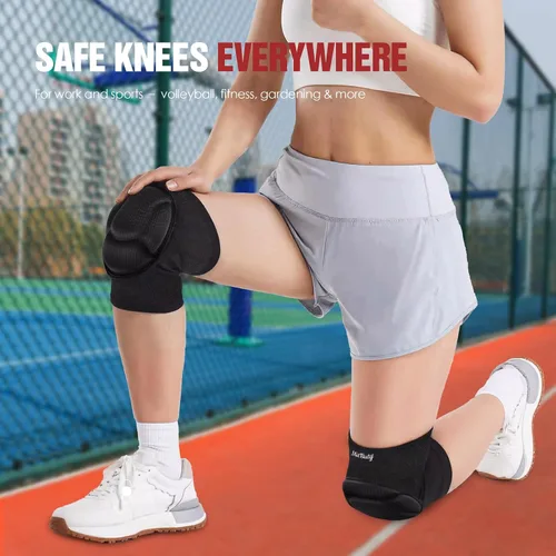 Miniatura 6 de Rodilleras protectoras para hombres, mujeres y niños – 1 par de almohadillas acolchadas de espuma gruesa para voleibol, danza, jardinería, lucha