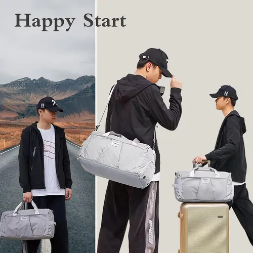 Miniatura 6 de YESYBC Bolsa de viaje de gimnasio para mujeres y hombres, bolsa de transporte para fin de semana para mujeres con compartimento para zapatos