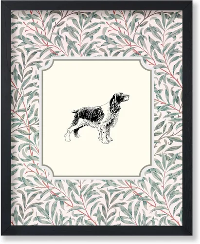 Poster Master Póster Vintage de Cocker Spaniel Inglés - Impronta Retro de Perro - Arte Floral - Arte de Cachorros - Arte para Amantes de Animales -