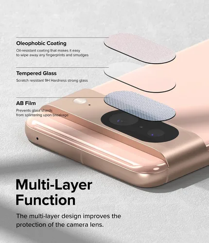 Miniatura 4 de Ringke Paquete de 3 protectores de lente de cámara para Google Pixel 8, vidrio de cámara [protección multicapa], fácil de instalar, compatible