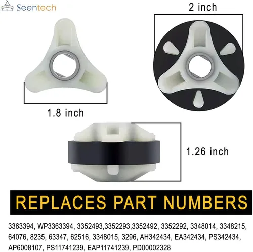 Miniatura 4 de Seentech Kit de acoplamiento de motor de núcleo metálico de alta resistencia 285753A para lavadoras Whirlpool y Kenmore - Reemplaza los números