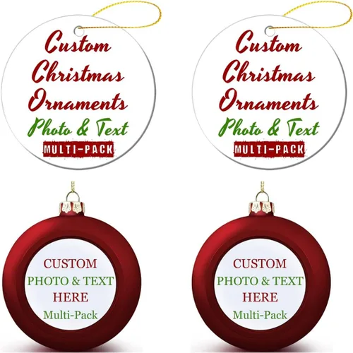 Miniatura 26 de Adornos de Navidad personalizados, texto fotográfico, haz tu propio adorno de cerámica de porcelana, regalo de recuerdos para decoración de Navidad