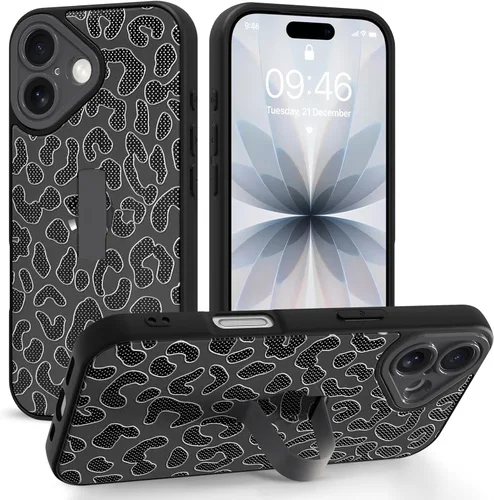Miniatura 79 de Funda compatible con iPhone 17 Pro Max con correa de mano para los dedos, funda de teléfono con estampado de leopardo y guepardo para mujeres
