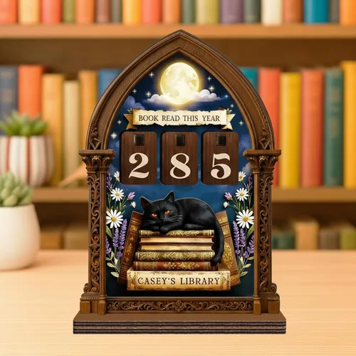 Miniatura 18 de Rastreador de Lectura de Libros Personalizado, Contador de Libros Leídos Este Año, Decoración de Biblioteca, Letrero de Seguimiento de Libros