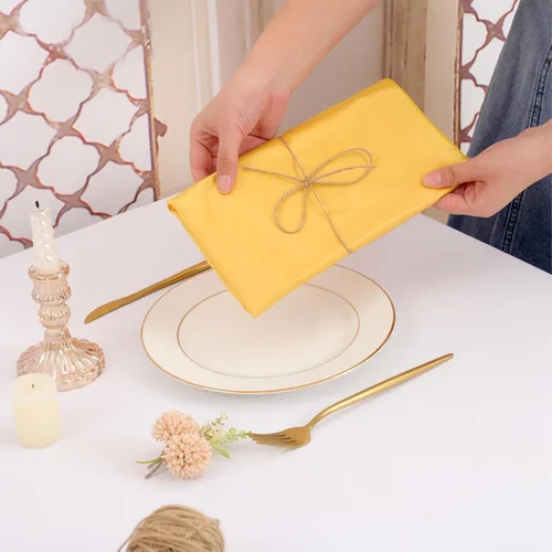 Miniatura 5 de 50 servilletas de tela de satén doradas, servilletas cuadradas de 20 x 20 pulgadas, servilletas de mesa de tela suave y lisa, servilletas lavables