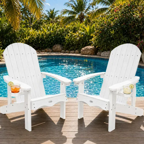 Miniatura 43 de Y&M Adirondack - Silla negra para hoguera, sillas de patio al aire libre con soporte para tazas, resistentes a la intemperie, sillas de patio