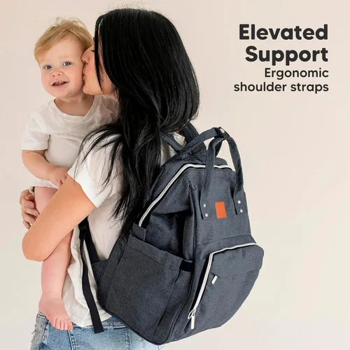 Miniatura 7 de KeaBabies - Mochila pañalera grande impermeable para viajes gris (Mystic Gray)