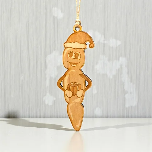 Miniatura 3 de Adorno - Howdy Ho - Madera Cruda 2x5in