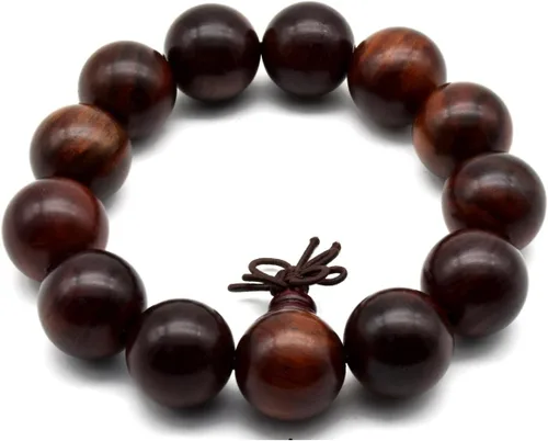 Miniatura 38 de Zen Dear Brazalete y collar de meditación Mala, para cultura budista y oración busita, cuentas de Buddha, unisex, palisandro natural